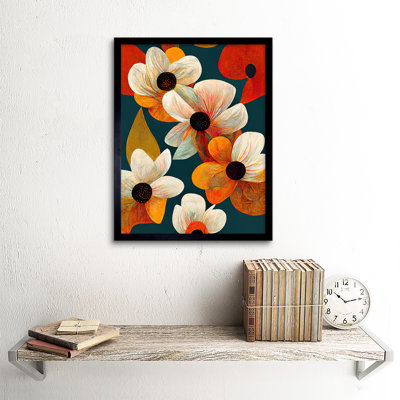 Daisies And Poppies Birds Eye View Bright - Single Picture Frame Print