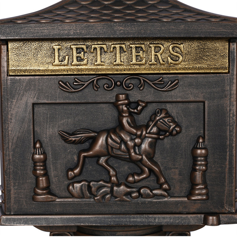 Post Mounted Mailbox, Bronze