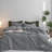 MooMee Duvet Cover Set with Zipper Closure & 8 Interior Ties 100% Washed Cotton Twill Soft Linen Like Textured-107383173-107383181