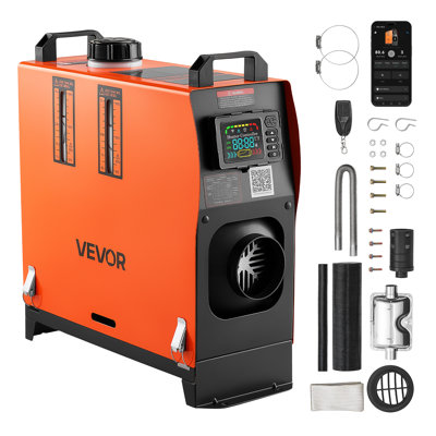 Chauffage diesel tout-en-un 12 V CC, réservoir de 5 L/1,3 gal, compatible avec divers véhicules, chauffage rapide, contrôle par application Bluetooth, télécommande et panneau ACL, compensation automatique d'altitude