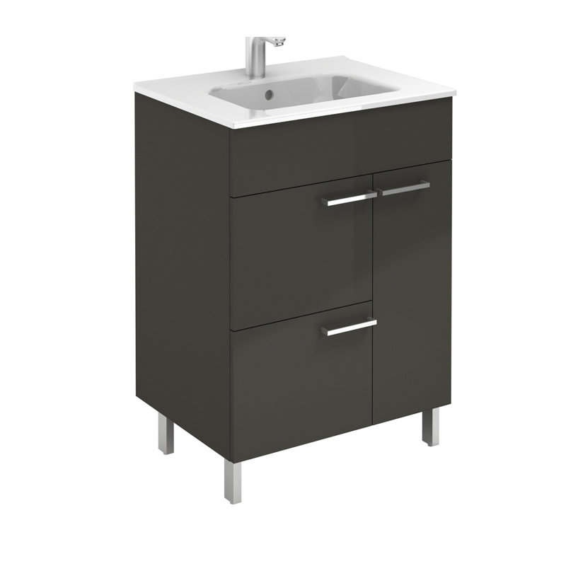 Elegance 24'' Anthracite Single Bathroom Vanity with Ceramic Top