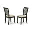 L'ensemble de salle à manger 3 pièces contient une table de salle à manger ronde avec Dropleaf et 2 chaises de cuisine en tissu de lin, noir-972323910-972323929