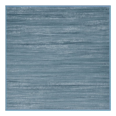 Tapis bleu uni lavable à la machine