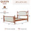 Grand lit plateforme tapissier avec tête de lit capitonnée à boutons, lit de ferme avec tête de lit et pied de lit