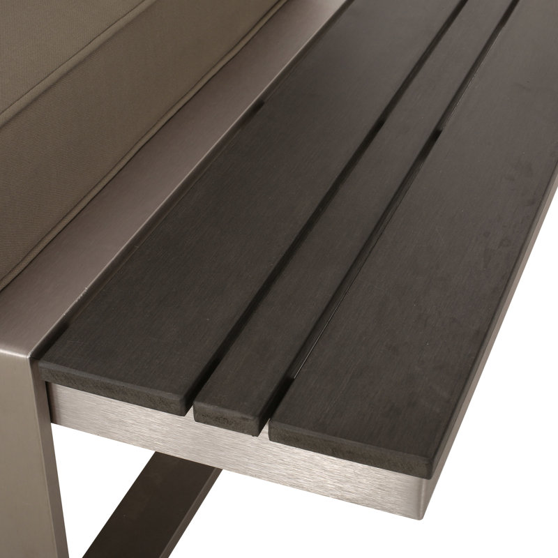 Khaki Aluminium Right Arm Seater - Modern Choice. 65In. Product Depth, 30.86In. Width, 26.84In. Height, 42.86Lb Elegant Seating Solution. 42.86Lb. Weight