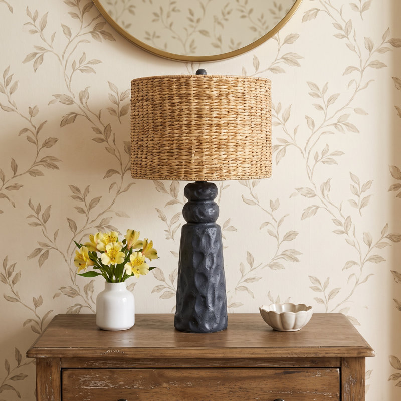 Camryn Resin and Plastic Standard Table Lamp, Black