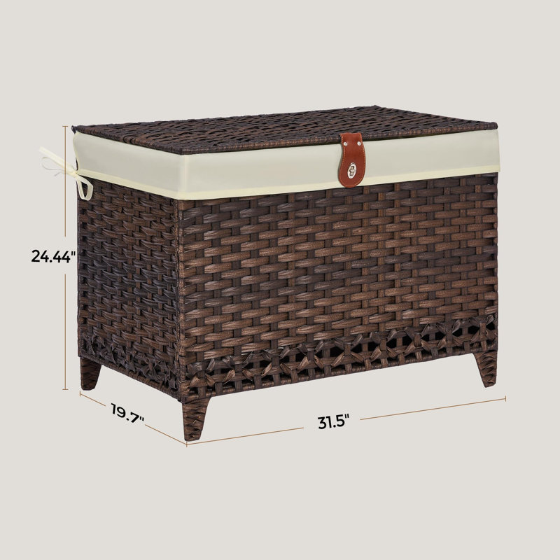 Panier de rangement en osier avec couvercle, Brown