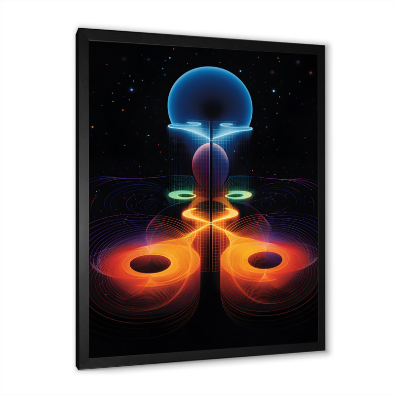 «Full Moon Symmetry Futures Abstract Landscape I - Minimalisme», décoration murale, H 32 po x l 16 po x P 1 po