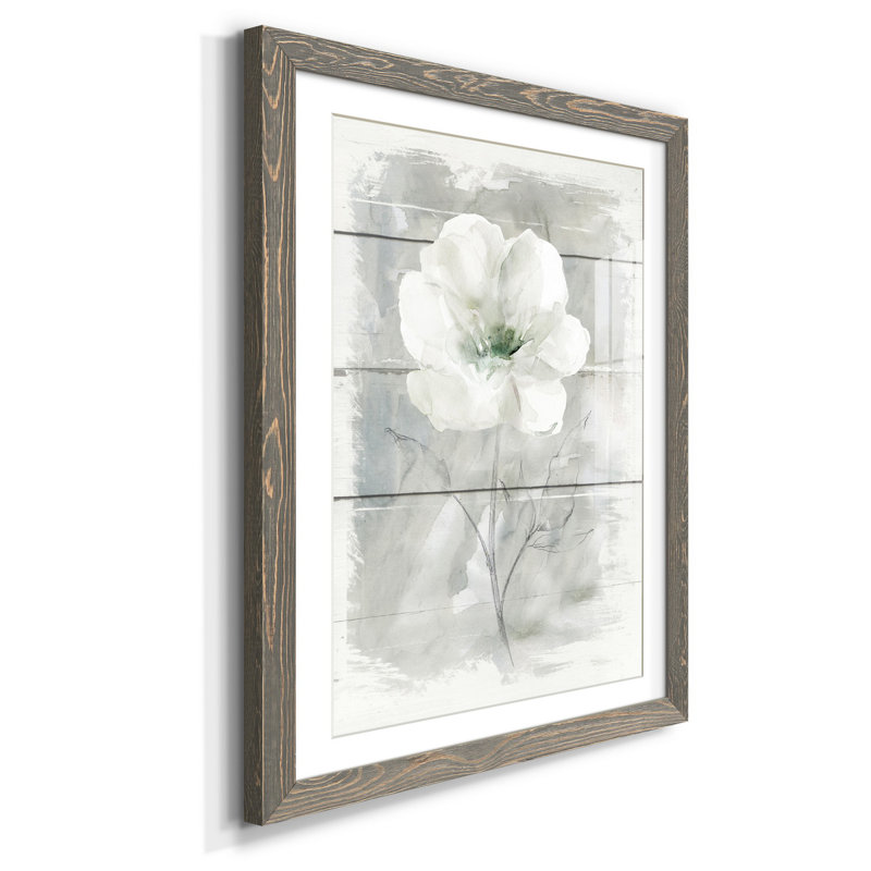 " Farmhouse Rose I " Painting Print, Gray, 37.5" H x 27.5" W x 1.5" D