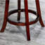 Bar Stool With Cherry Textured Finish, Charcoal Seat Height , Cherry, Fabric - Versatile And Chic Seating