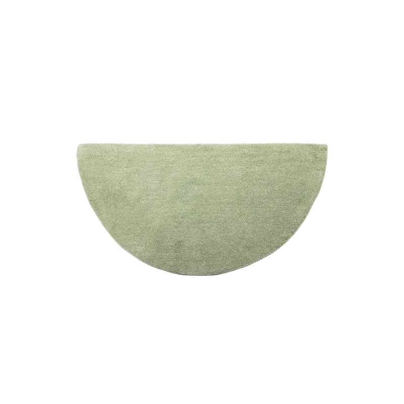 Tapis demi-rond en laine gris anthracite ou sauge, Sauge