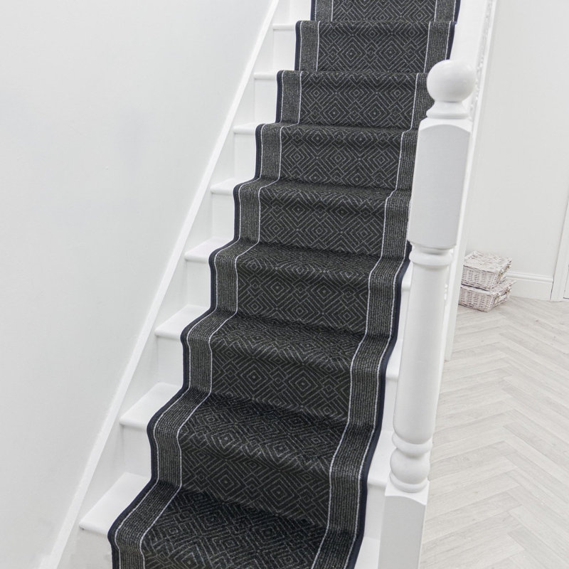 Stair Runner Geometric Machine Tufted Area Rug, Runner 100 x 690 cm