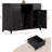 53" Coffee Bar Cabinet with Fridge Space, Charging Station, Mini Fridge Cabinet with Wine Rack, Fluted Buffet-1975416820