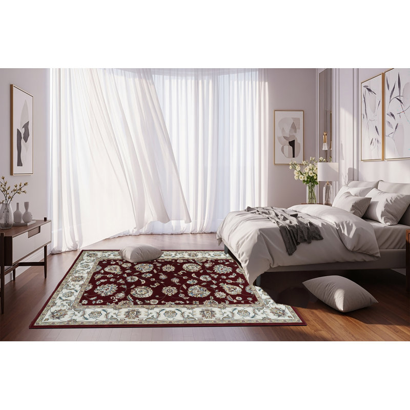 Tapis de zone rouge/ivoire Attell