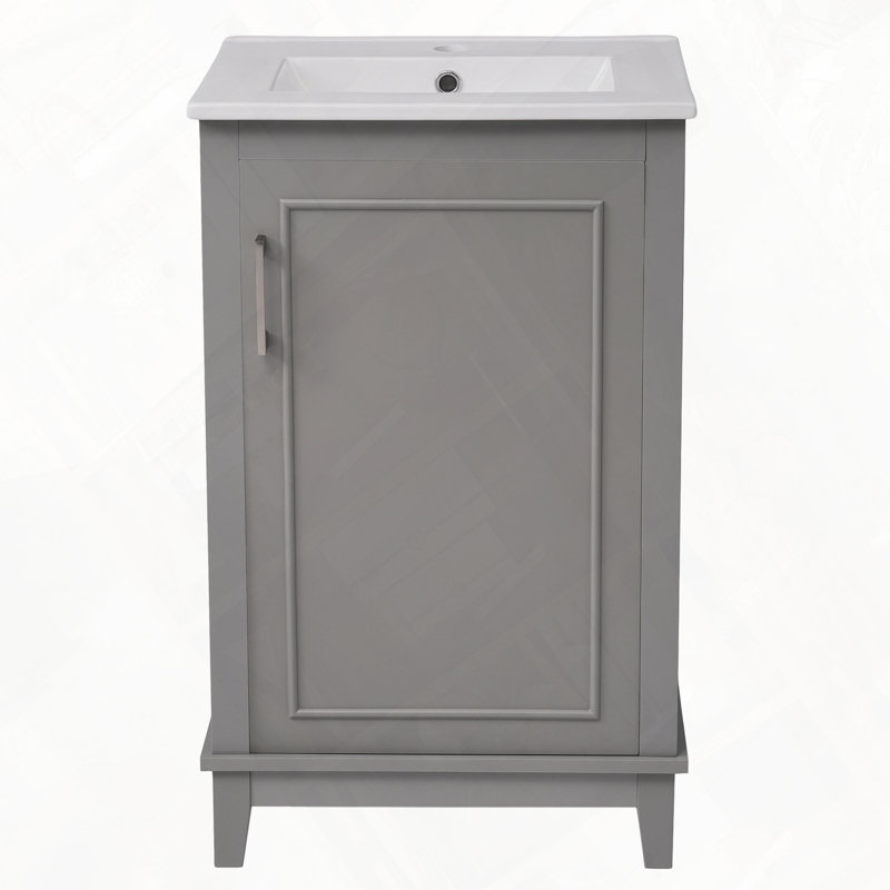 Petit meuble-lavabo avec lavabo en céramique