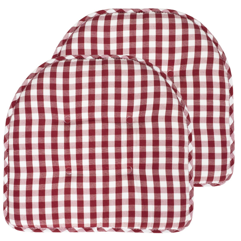 Coussin de coussin d'intérieur antidérapant Buffalo, Vin / blanc, Paquet de 2