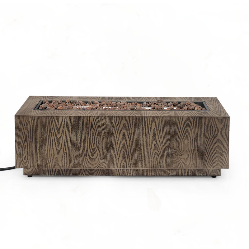 48" Outdoor Rectangular Iron Propane Fire Pit