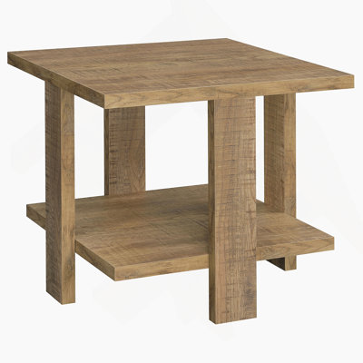 Square End Table With One Open Shelf