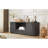 64-Inch Wavy TV Stand, Rounded Sideboard, Storage Cabinet, Wooden Vertical Stripe Cabinet For Living Room/Bedroom/Entryway. Black,64''W X 15''D X 24''H.