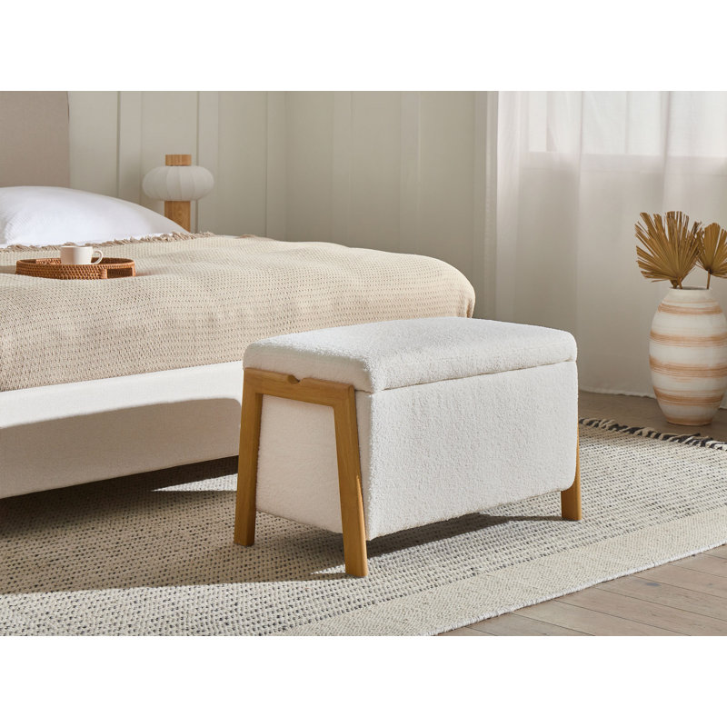 EDLAND Upholstered Storage Bench, White