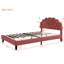 Magnifique grand lit plateforme tapissier avec tête de lit en velours rouge-709236399-709236396