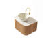 Meuble-lavabo 24 po, meuble-lavabo rayé à bords arrondis avec tiroir, cuve en céramique blanc mat et plateau en pierre frittée blanche, grain de bois naturel pré-assemblé-648175748-648175749