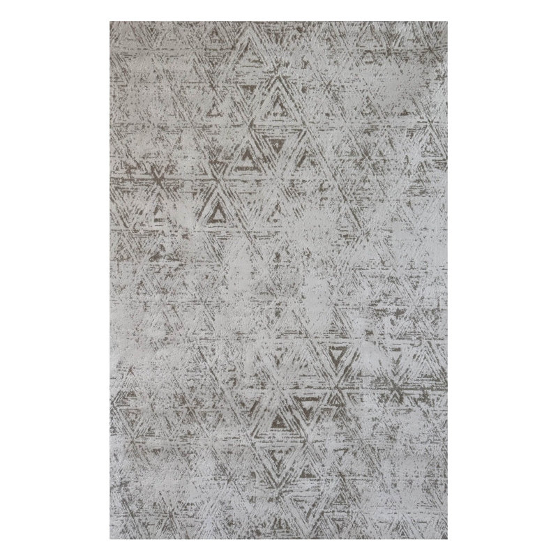 5' X 8' Cream and Beige Abstract Area Rug
