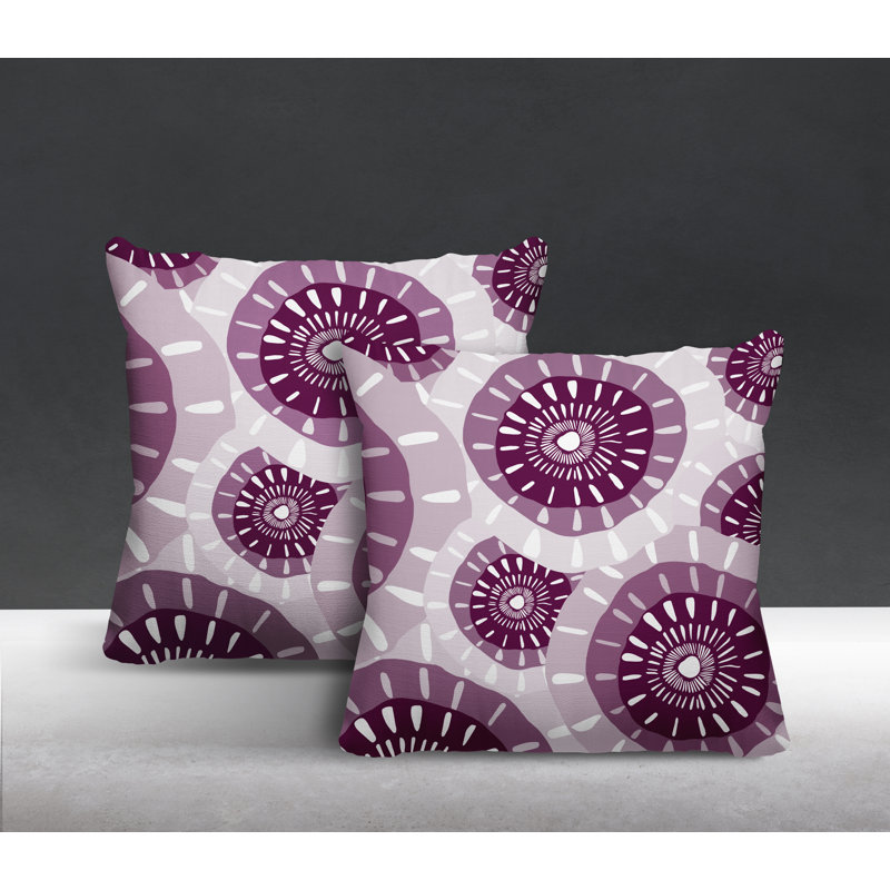 Coussin décoratif intérieur / extérieur, L 19 po x H 19 po, Mauve