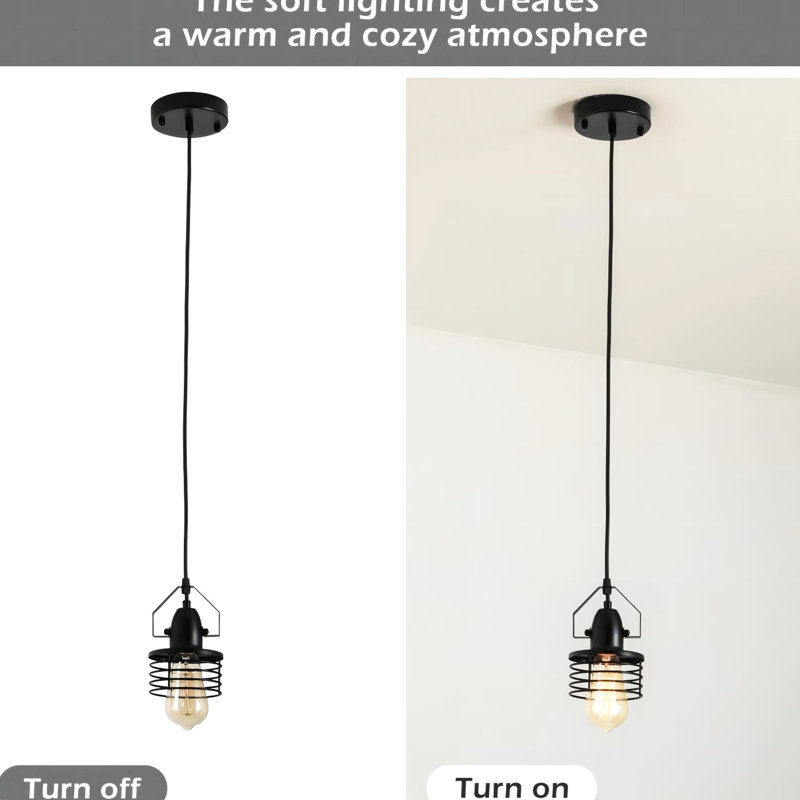 Lampe industrielle en métal avec ampoule E26 de style rétro réglable à intensité variable pour une touche de charme dans votre chambre à coucher