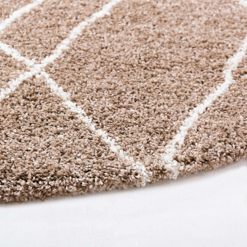 Striped Indoor Rug, Round 5'3"