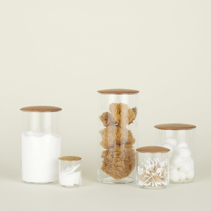 Pot de rangement simple, Chêne, 76 oz