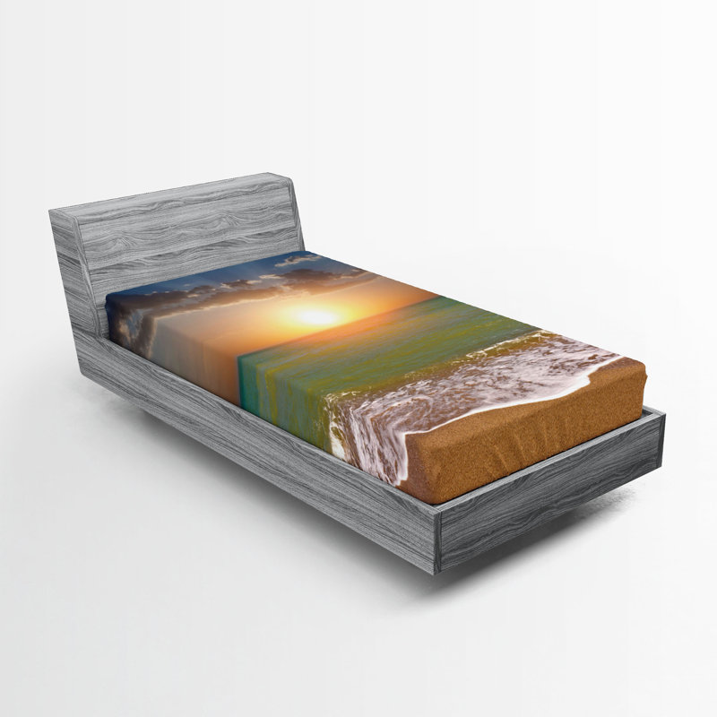 Multicolore Ambesonne Sunset, Drap-housse de taille simple