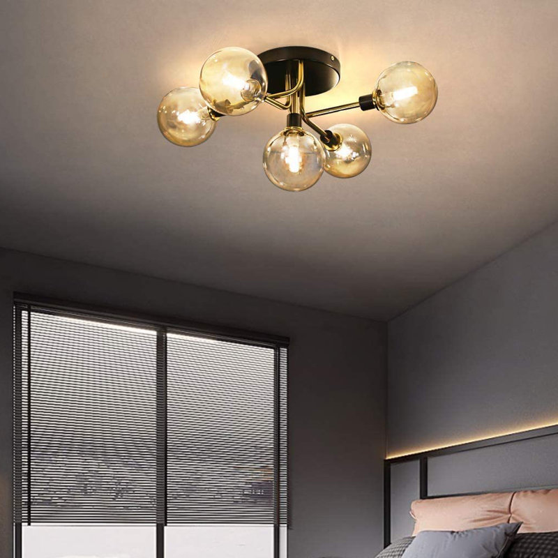Boley 5-Burner Ceiling Light 52.5cm, Amber