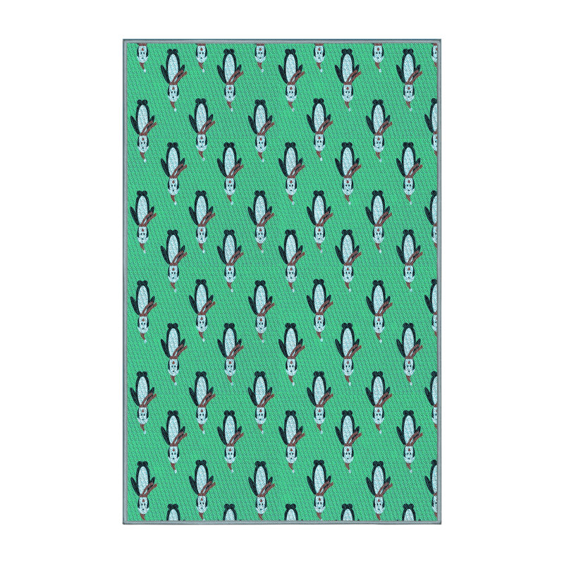Tapis bleu rectangulaire tissé à la machine 6 pi x 9 pi