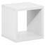 Étagère à livres empilable, tablette cubique de rangement avec dos ouvert, extra épaisse, 40 x 40 x 37 cm, pour salon, chambre, bureau, blanche-123751450