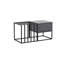 Table basse moderne noire avec pieds en métal, 35,4 x 14,6 x 35,4 pouces | Panneau de particules 100% enduit de mélamine, durable avec capacité de charge de 26,5 lb | Conception élégante de couleur unie pour les espaces de vie industriels et contempo