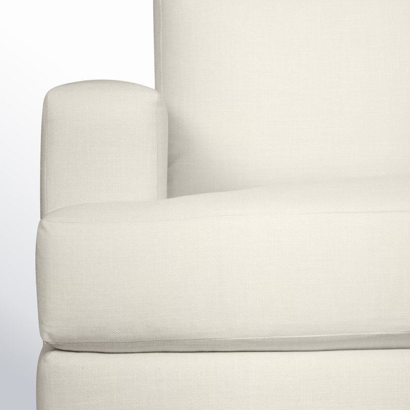 Chaise et demi rembourrée Cayden, Natté perle Conversation