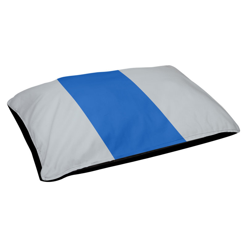 Coussin Designer, Moyen (L 30 po x l 40 po), Argent / bleu royal / argent
