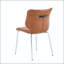 Chaise de salle à manger en cuir ciré brun huilé avec capitonnage à losanges - ensemble de 2-129041801-129041804