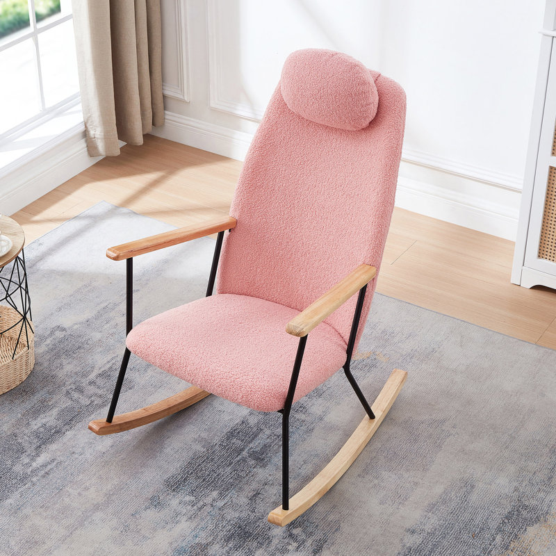 Fauteuil oscillant réglable, siège rembourré en éponge rose pour chambre de bébé, chambre à coucher, chaise de salon moderne avec, rose, chambre douillette, chambre de bébé