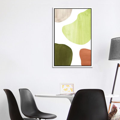 Olive Green Shapes by Whales Way - Painting on Canvas