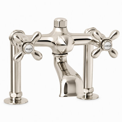 Robinet de baignoire à fixation sur le comptoir avec poignées en croix (P0802)