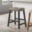 Ensemble de tabouret de bar rustique en bois de 2 à 25 pouces avec siège en cuir brun, finition vieillie et structure robuste - Siège à hauteur de comptoir peu encombrant pour la cuisine et le bar-132583108-132583111
