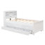 Lit plateforme simple avec tête de lit, USB, lit gigogne simple et 3 tiroirs, blanc-206955125