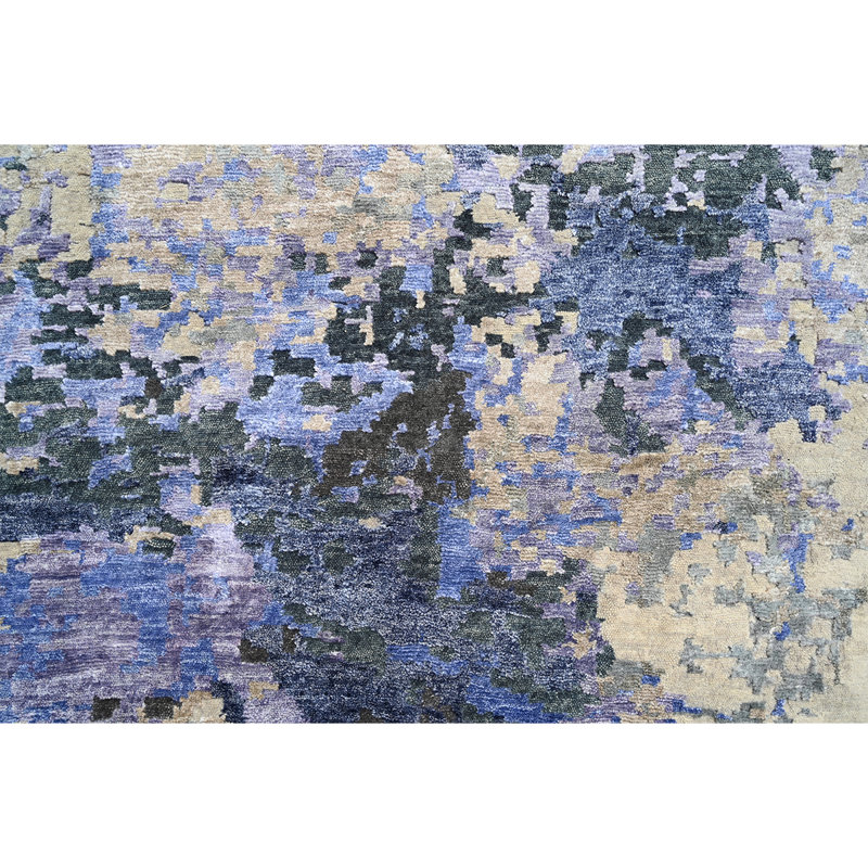WINDB1102SIBL Hand Knotted Area Rug in Blue, Rectangle 9' x 12'