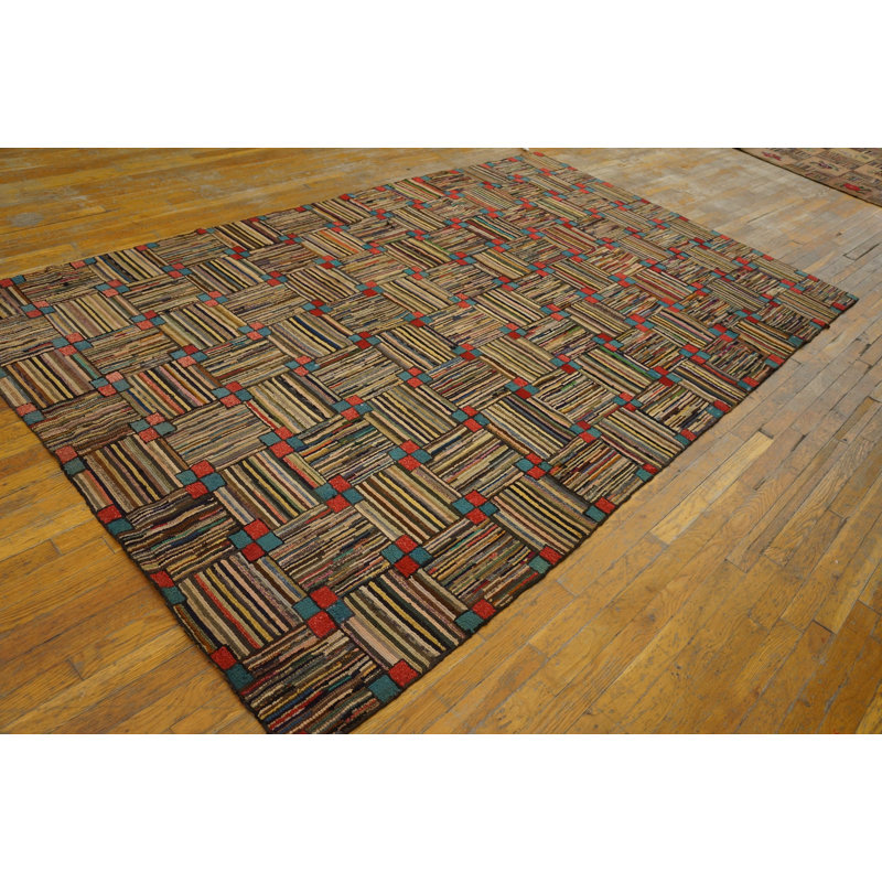 Antique American Hooked Rug Hallway Runner Wool Multi