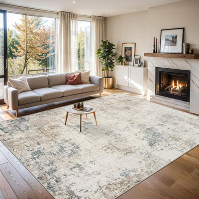 Tapis d'intérieur pour salon Tapis lavable moderne abstrait doux neutre antidérapant Tapis de sol intérieur résistant aux taches Tapis minces pour chambre à coucher Salle à manger Ferme Pépinière Bureau à domicile Multi