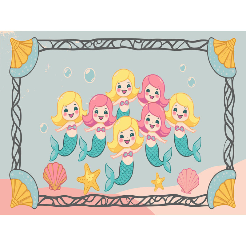 Tapis pour enfants Sunside Sails Mermaids Ocean, Rectangulaire 2 pi x 3 pi