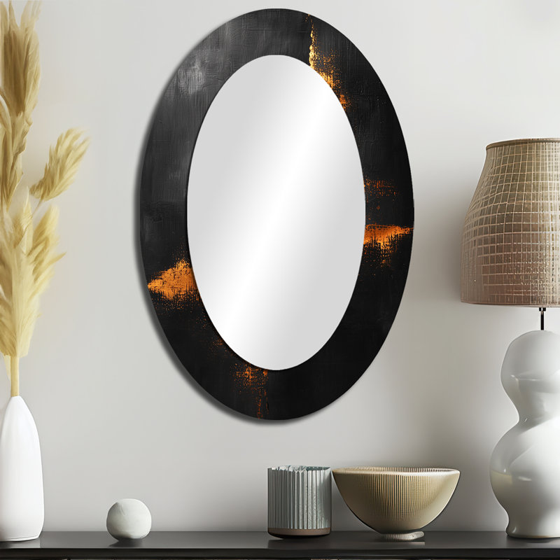 Miroir mural ovale noir et doré Dream I - Modern, 36 po x 24 po