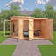 Shire Barclay Corner Summerhouse With Side Shed 8 Ft X 12 Ft